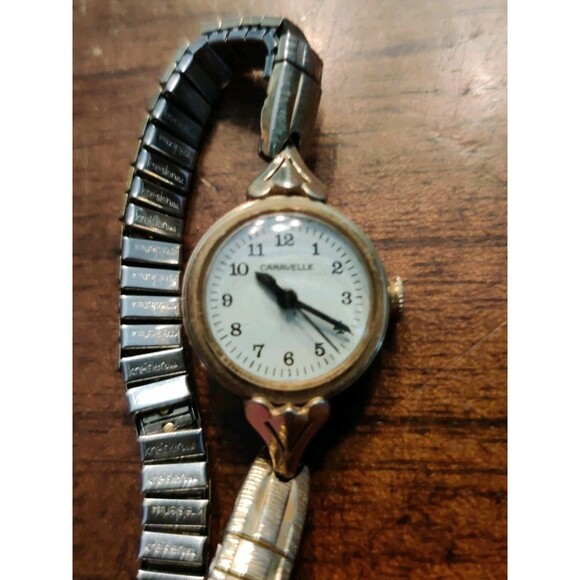 Vintage Caravelle Women's Watch 10k RGP Bezel Speidel USA Stretch As Is Not Work - Picture 3 of 4